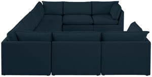 Mackenzie Linen Textured Fabric / Engineered Wood / Foam Contemporary Navy Durable Linen Textured Modular Sectional - 160" W x 120" D x 35" H