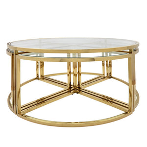 Sagebrook Home Contemporary Metal Pull Out Coffee Table, Gold 15440-02 Gold Metal