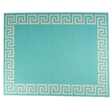 Noble House Fatima 7'10" x 10' Indoor Area Rug, Teal and Ivory