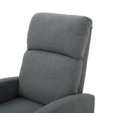 Gaius Classic Charcoal Fabric Recliner Noble House