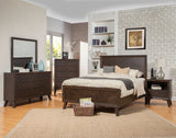 Alpine Furniture Alcott Queen Panel Bed, Tobacco 5074-01Q Tobacco Rubberwood Solids with Poplar Veneer 63 x 85 x 56