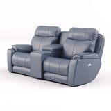 Southern Motion Showstopper 736-78-95P NL Transitional  Leather Zero Gravity Power Headrest Reclining Console Loveseat with SoCozi Massage 736-78-95P NL 957-60