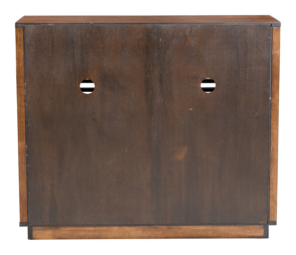 Zuo Modern Linea Acacia Wood Mid Century Commercial Grade Cabinet Walnut Acacia Wood