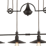 Spindle Wheel 42'' Wide 4-Light Linear Chandelier - Oil Rubbed Bronze