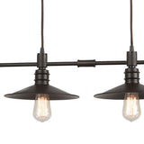 Spindle Wheel 42'' Wide 4-Light Linear Chandelier - Oil Rubbed Bronze