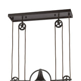 Spindle Wheel 42'' Wide 4-Light Linear Chandelier - Oil Rubbed Bronze