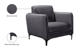 Poppy Velvet / Engineered Wood / Metal / Foam Contemporary Grey Velvet Chair - 38" W x 33.5" D x 33" H