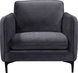 Poppy Velvet / Engineered Wood / Metal / Foam Contemporary Grey Velvet Chair - 38" W x 33.5" D x 33" H