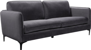 Poppy Velvet / Engineered Wood / Metal / Foam Contemporary Grey Velvet Sofa - 83.5" W x 33.5" D x 33" H