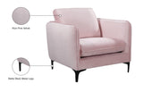 Poppy Velvet / Engineered Wood / Metal / Foam Contemporary Pink Velvet Chair - 38" W x 33.5" D x 33" H