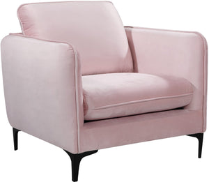 Poppy Velvet / Engineered Wood / Metal / Foam Contemporary Pink Velvet Chair - 38" W x 33.5" D x 33" H