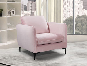 Poppy Velvet / Engineered Wood / Metal / Foam Contemporary Pink Velvet Chair - 38" W x 33.5" D x 33" H