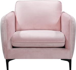 Poppy Velvet / Engineered Wood / Metal / Foam Contemporary Pink Velvet Chair - 38" W x 33.5" D x 33" H