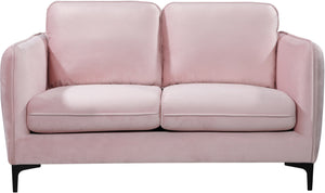 Poppy Velvet / Engineered Wood / Metal / Foam Contemporary Pink Velvet Loveseat - 59.5" W x 33.5" D x 33" H