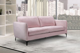 Poppy Velvet / Engineered Wood / Metal / Foam Contemporary Pink Velvet Sofa - 83.5" W x 33.5" D x 33" H