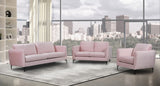 Poppy Velvet / Engineered Wood / Metal / Foam Contemporary Pink Velvet Sofa - 83.5" W x 33.5" D x 33" H