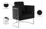 Casa Velvet / Engineered Wood / Iron / Foam Contemporary Black Velvet Chair - 30" W x 29.5" D x 31" H