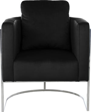 Casa Velvet / Engineered Wood / Iron / Foam Contemporary Black Velvet Chair - 30" W x 29.5" D x 31" H