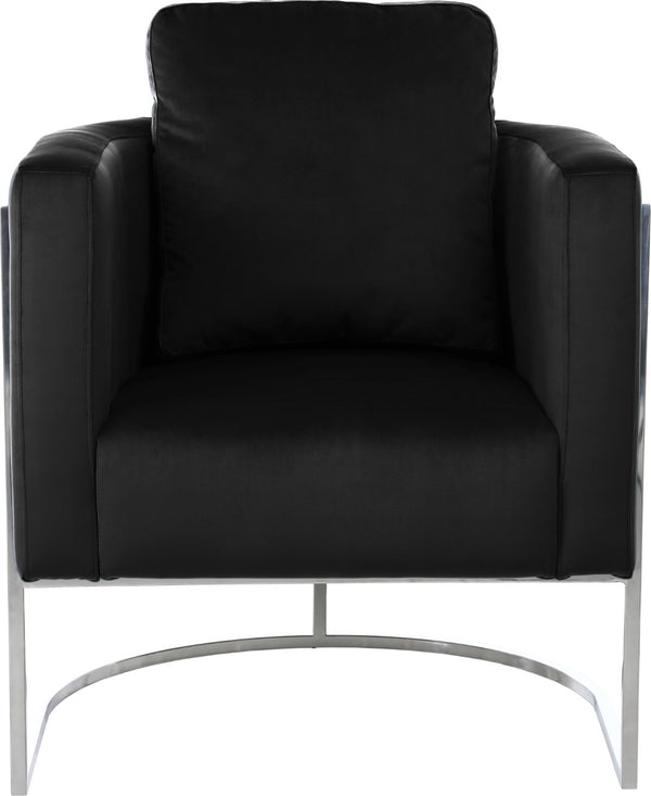 Casa Velvet / Engineered Wood / Iron / Foam Contemporary Black Velvet Chair - 30" W x 29.5" D x 31" H