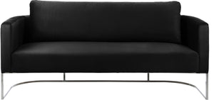 Casa Velvet / Engineered Wood / Iron / Foam Contemporary Black Velvet Sofa - 75.5" W x 29.5" D x 31" H