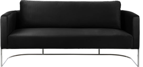 Casa Velvet / Engineered Wood / Iron / Foam Contemporary Black Velvet Sofa - 75.5" W x 29.5" D x 31" H