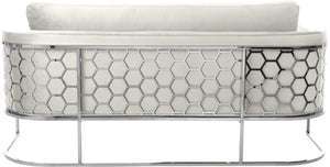 Casa Velvet / Engineered Wood / Iron / Foam Contemporary Cream Velvet Sofa - 75.5" W x 29.5" D x 31" H