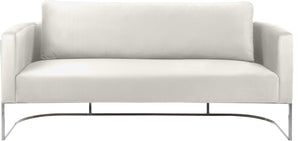 Casa Velvet / Engineered Wood / Iron / Foam Contemporary Cream Velvet Sofa - 75.5" W x 29.5" D x 31" H