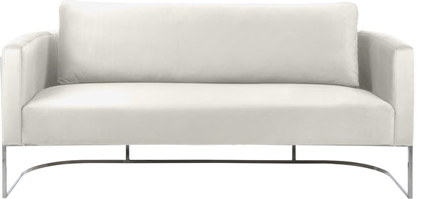 Casa Velvet / Engineered Wood / Iron / Foam Contemporary Cream Velvet Sofa - 75.5" W x 29.5" D x 31" H