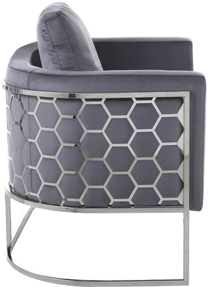 Casa Velvet / Engineered Wood / Iron / Foam Contemporary Grey Velvet Loveseat - 63.5" W x 29.5" D x 31" H