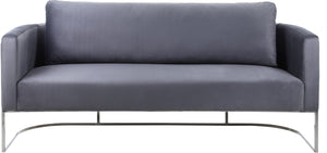 Casa Velvet / Engineered Wood / Iron / Foam Contemporary Grey Velvet Sofa - 75.5" W x 29.5" D x 31" H
