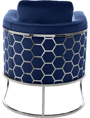 Casa Velvet / Engineered Wood / Iron / Foam Contemporary Navy Velvet Chair - 30" W x 29.5" D x 31" H