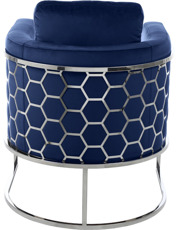 Casa Velvet / Engineered Wood / Iron / Foam Contemporary Navy Velvet Chair - 30" W x 29.5" D x 31" H