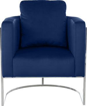 Casa Velvet / Engineered Wood / Iron / Foam Contemporary Navy Velvet Chair - 30" W x 29.5" D x 31" H