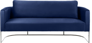 Casa Velvet / Engineered Wood / Iron / Foam Contemporary Navy Velvet Sofa - 75.5" W x 29.5" D x 31" H
