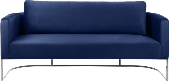 Casa Velvet / Engineered Wood / Iron / Foam Contemporary Navy Velvet Sofa - 75.5" W x 29.5" D x 31" H