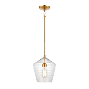 Konis 10'' Wide 1-Light Mini Pendant - Satin Brass