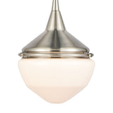 Mid-Century Schoolhouse 12'' Wide 1-Light Mini Pendant - Satin Nickel