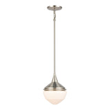 Mid-Century Schoolhouse 12'' Wide 1-Light Mini Pendant - Satin Nickel