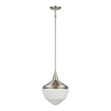 Mid-Century Schoolhouse 12'' Wide 1-Light Mini Pendant - Satin Nickel