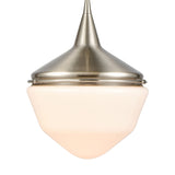 Mid-Century Schoolhouse 12'' Wide 1-Light Mini Pendant - Satin Nickel