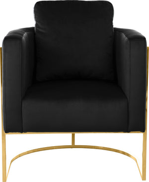 Casa Velvet / Engineered Wood / Iron Contemporary Black Velvet Chair - 30" W x 29.5" D x 31" H
