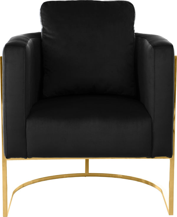 Casa Velvet / Engineered Wood / Iron Contemporary Black Velvet Chair - 30" W x 29.5" D x 31" H