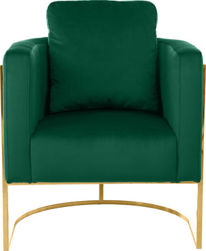 Casa Velvet / Engineered Wood / Iron Contemporary Green Velvet Chair - 30" W x 29.5" D x 31" H