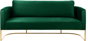 Casa Velvet / Engineered Wood / Iron Contemporary Green Velvet Sofa - 75.5" W x 29.5" D x 31" H