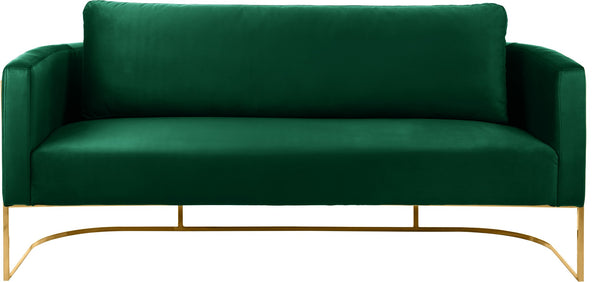 Casa Velvet / Engineered Wood / Iron Contemporary Green Velvet Sofa - 75.5" W x 29.5" D x 31" H