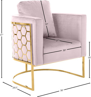 Casa Velvet / Engineered Wood / Iron Contemporary Pink Velvet Chair - 30" W x 29.5" D x 31" H