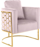 Casa Velvet / Engineered Wood / Iron Contemporary Pink Velvet Chair - 30" W x 29.5" D x 31" H