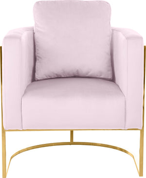 Casa Velvet / Engineered Wood / Iron Contemporary Pink Velvet Chair - 30" W x 29.5" D x 31" H