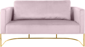 Casa Velvet / Engineered Wood / Iron Contemporary Pink Velvet Loveseat - 63.5" W x 29.5" D x 31" H