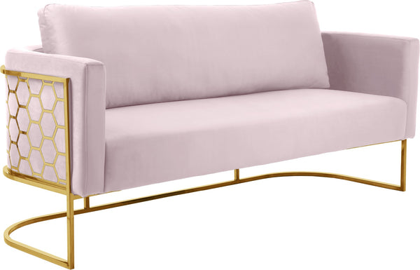 Casa Velvet / Engineered Wood / Iron Contemporary Pink Velvet Sofa - 75.5" W x 29.5" D x 31" H